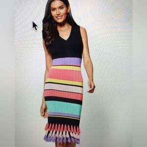 New York & Company Colorful Striped Midi Dress
